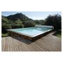 Voir la diapositive 2 : UBBINK Piscine hors sol bois rectangulaire - 350x650x140cm -  Liner Beige- LINEA