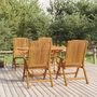 Voir la diapositive 1 : VIDAXL Chaises de jardin inclinables lot de 4 bois massif de teck
