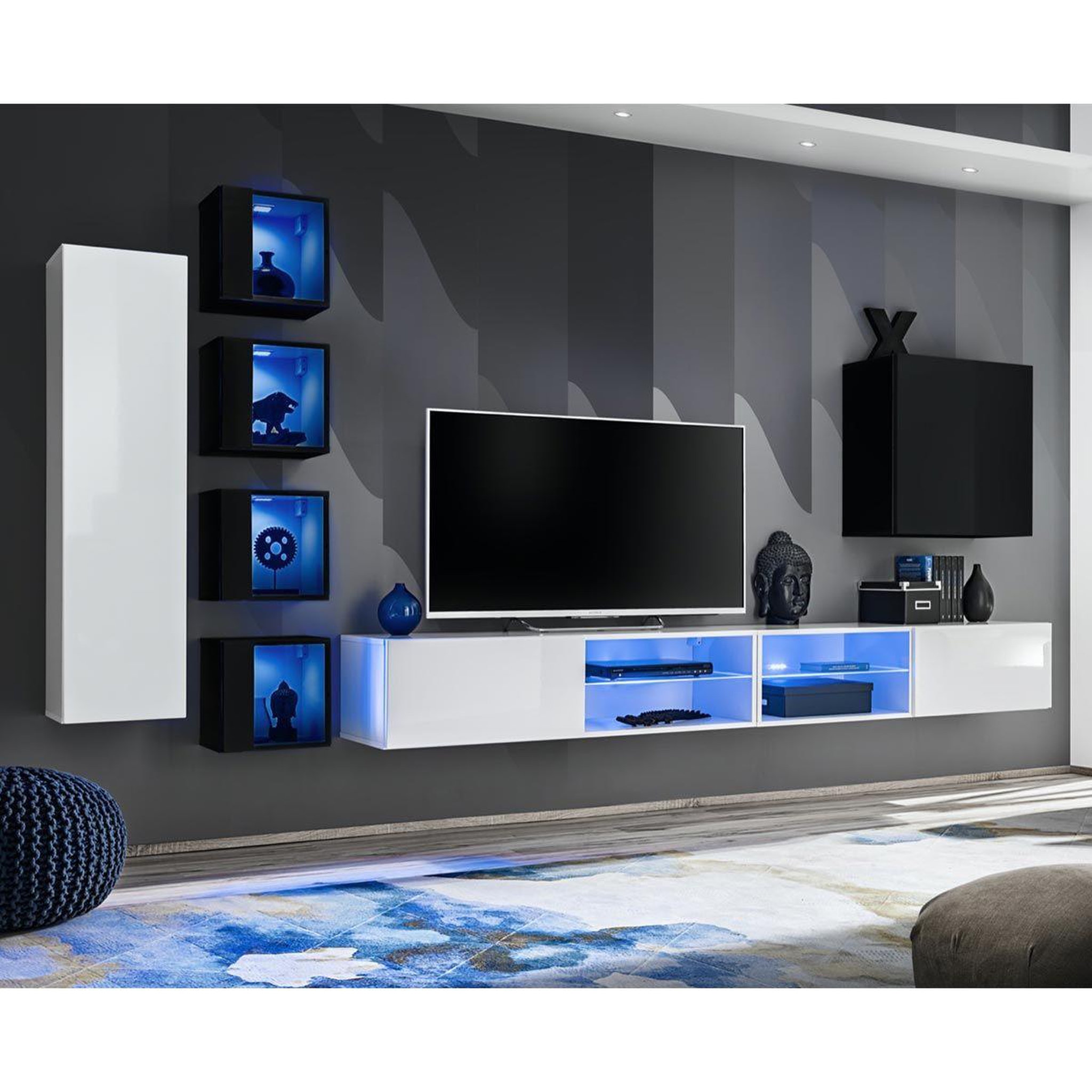 Paris Prix Ensemble meuble tv  switch xxvi  320cm blanc & noir