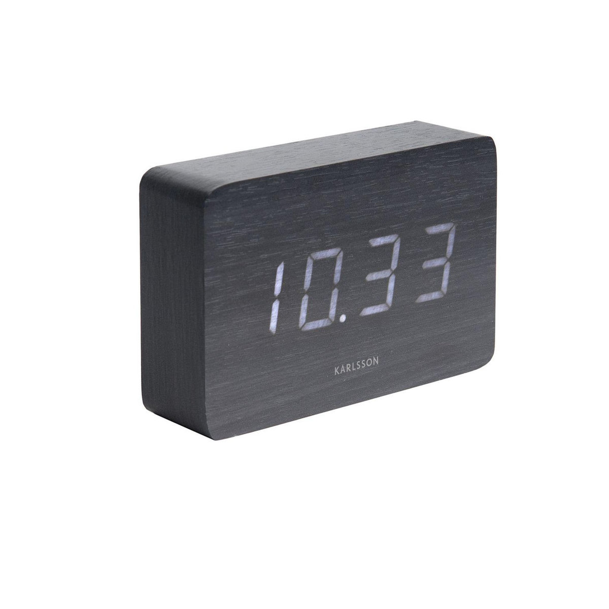 Karlsson Horloge réveil en bois Square - H. 10 cm