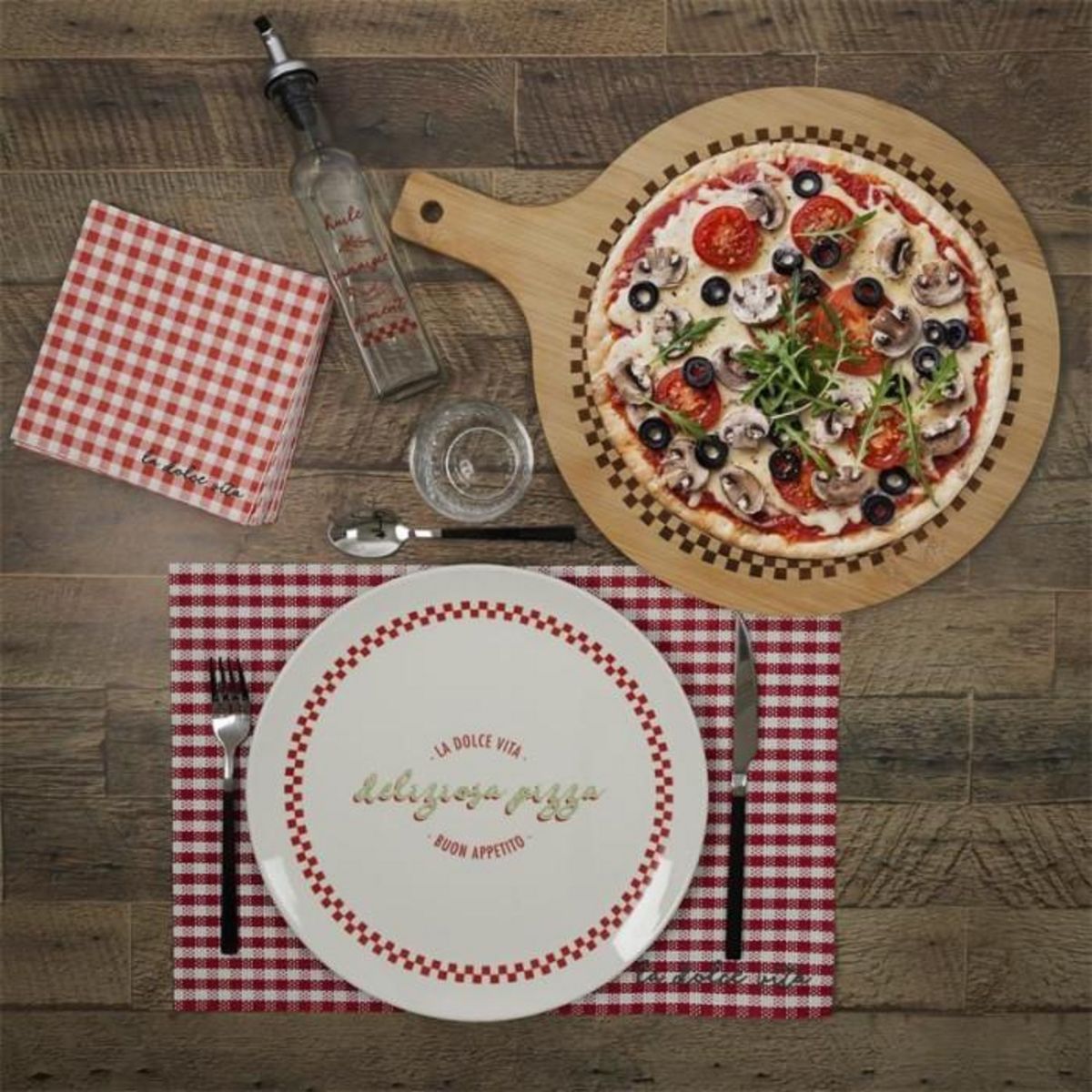 Paris Prix Lot de 20 Serviettes en Papier  Dolce Vita  33x33cm Rouge