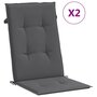 Voir la diapositive 2 : VIDAXL Coussins de chaise de jardin a dossier haut lot de 2 anthracite