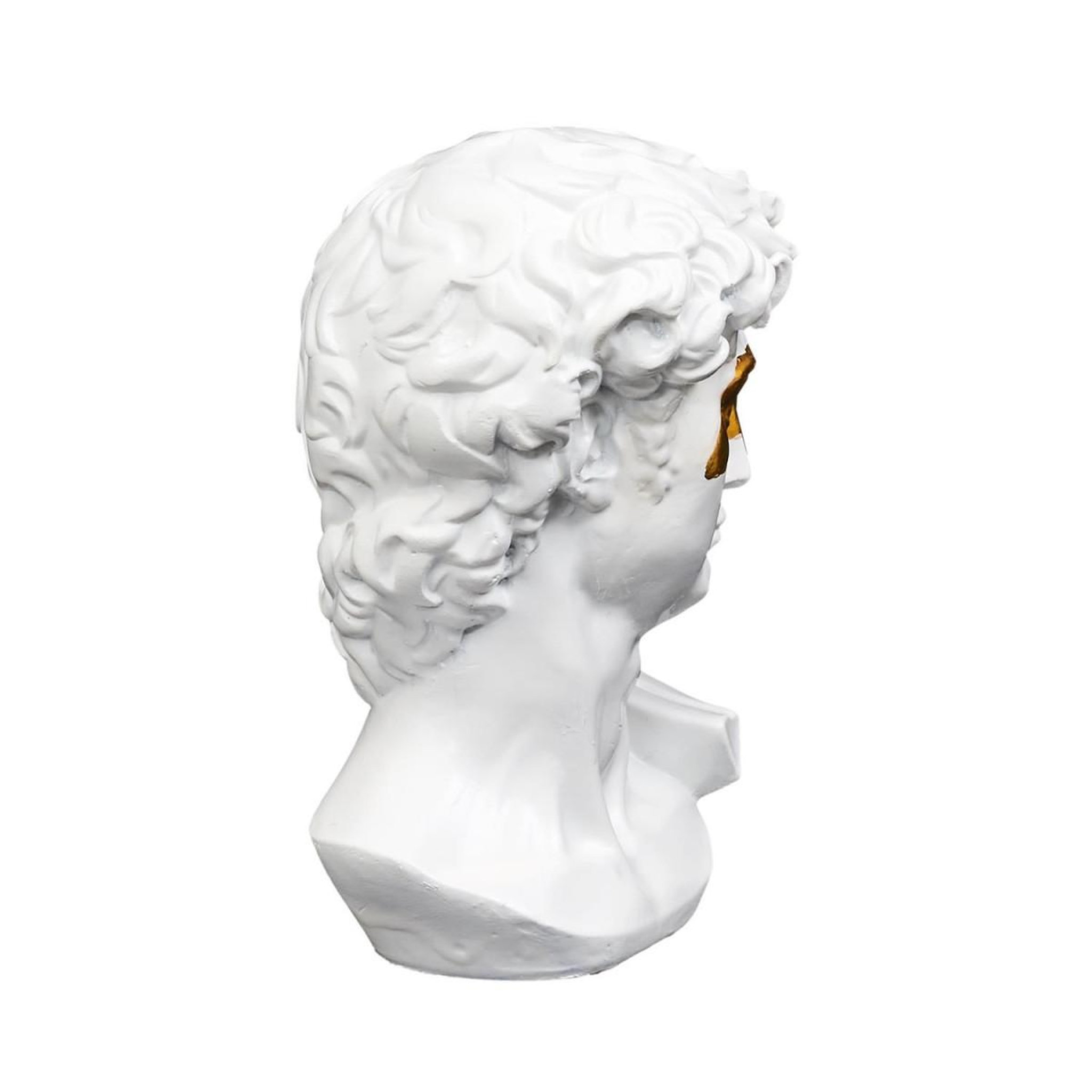 Voir la diapositive 3 : The Home Deco Factory Statuette Déco  David avec Masque  15cm Blanc
