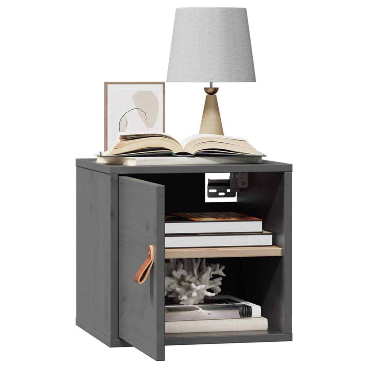 VIDAXL Armoire murale Gris 31,5x30x30 cm Bois de pin massif