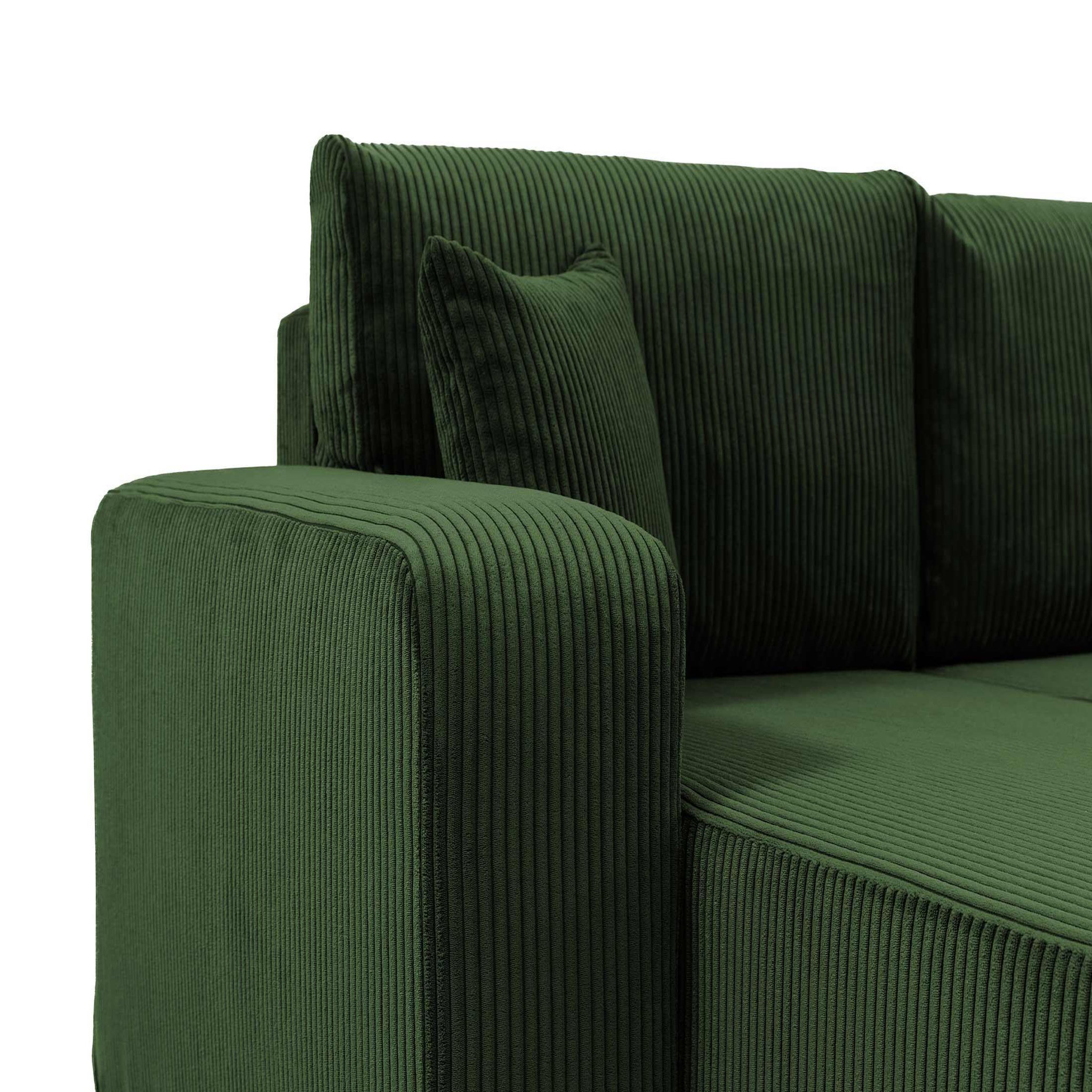 Voir la diapositive 4 : BEST MOBILIER Artemisa - canapé panoramique en u - 7 places - convertible avec coffre - en velours côtelé