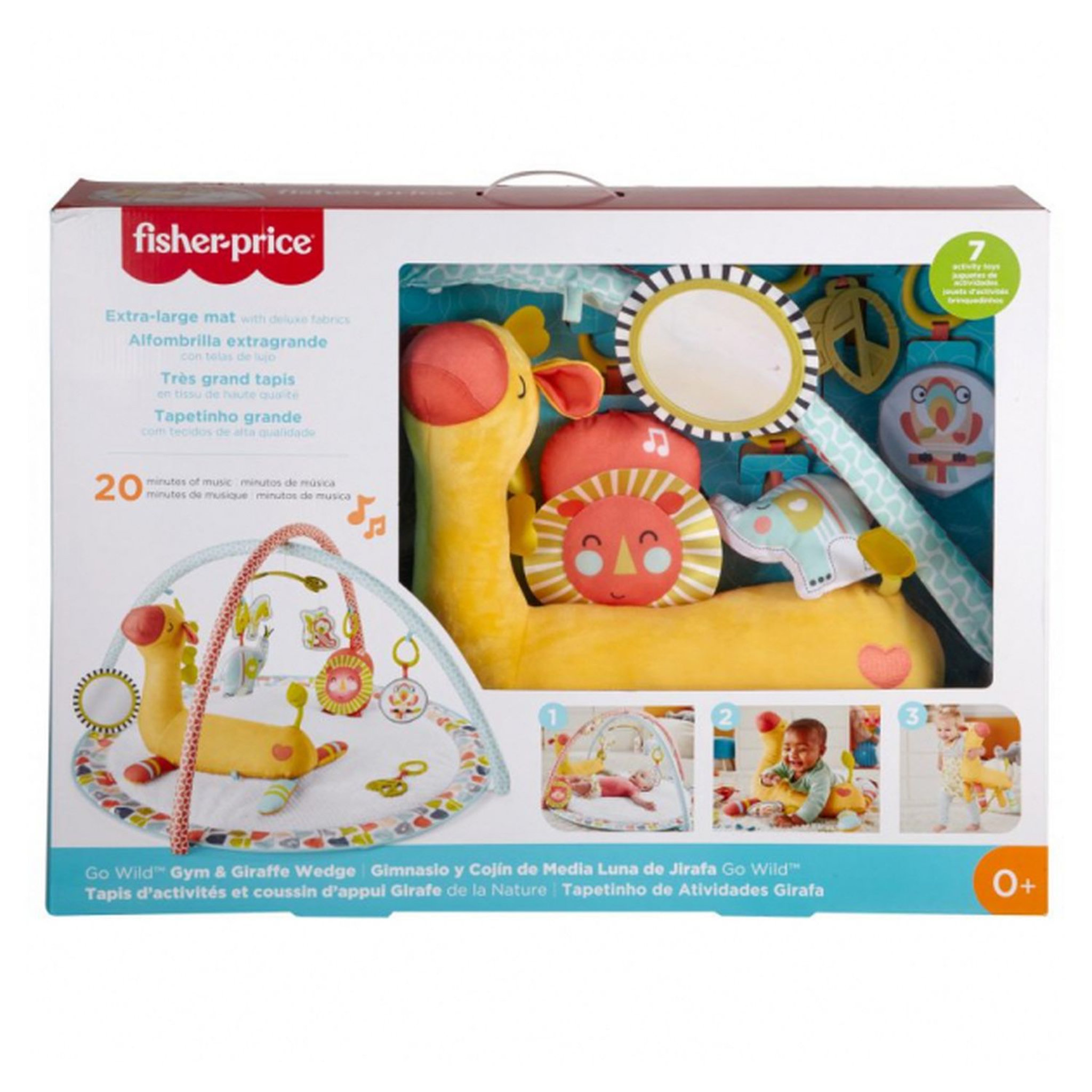 Voir la diapositive 2 : Fisher price Tapis d'activités et cousssin d'appui Girafe