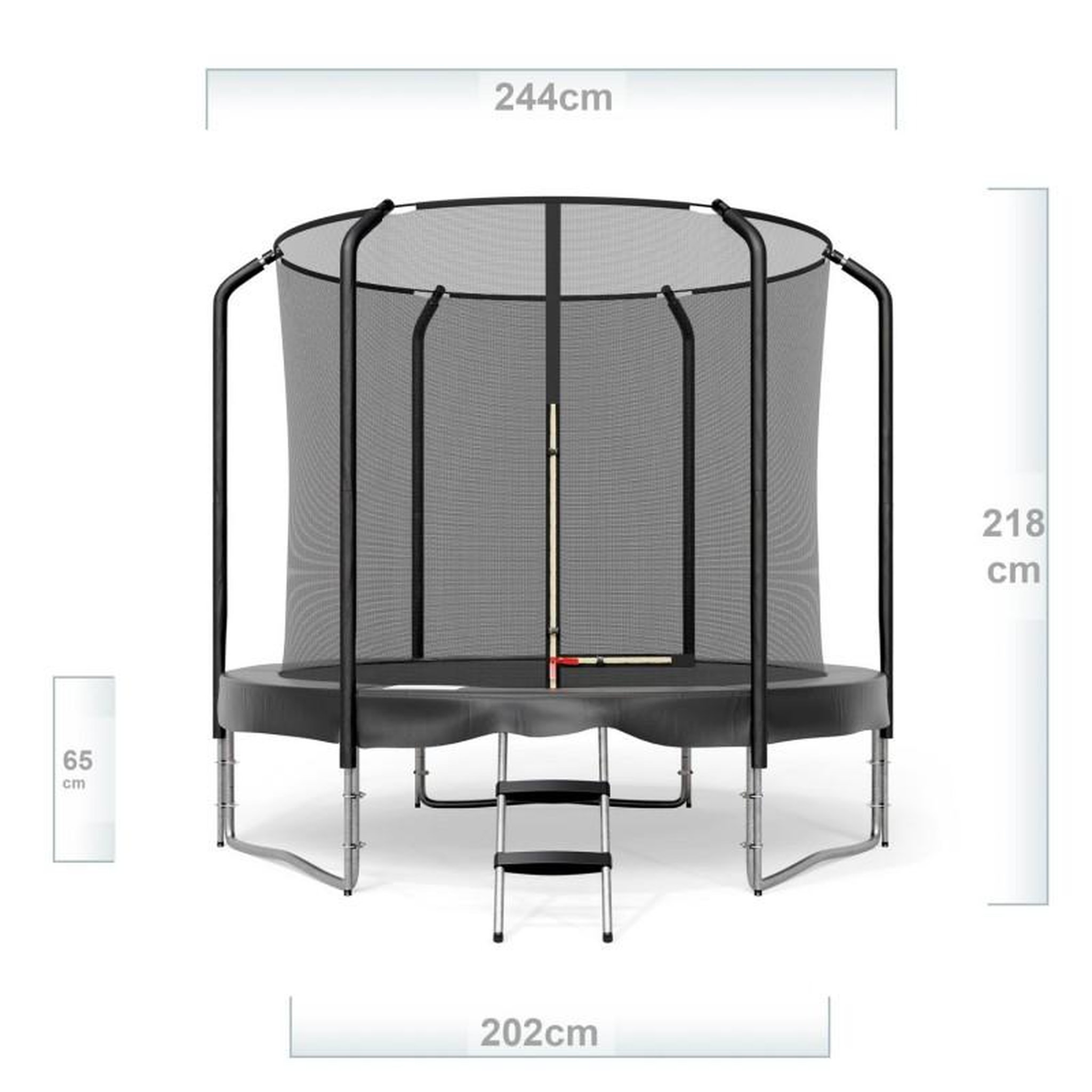 Voir la diapositive 3 : JUMP4FUN Trampoline Semi-Pro Jump4fun 8FT-244cm Noir
