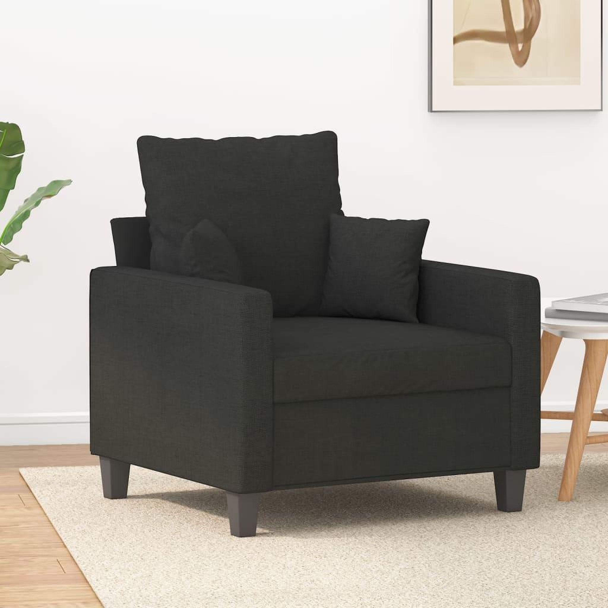 VIDAXL Fauteuil Noir 60 cm Tissu