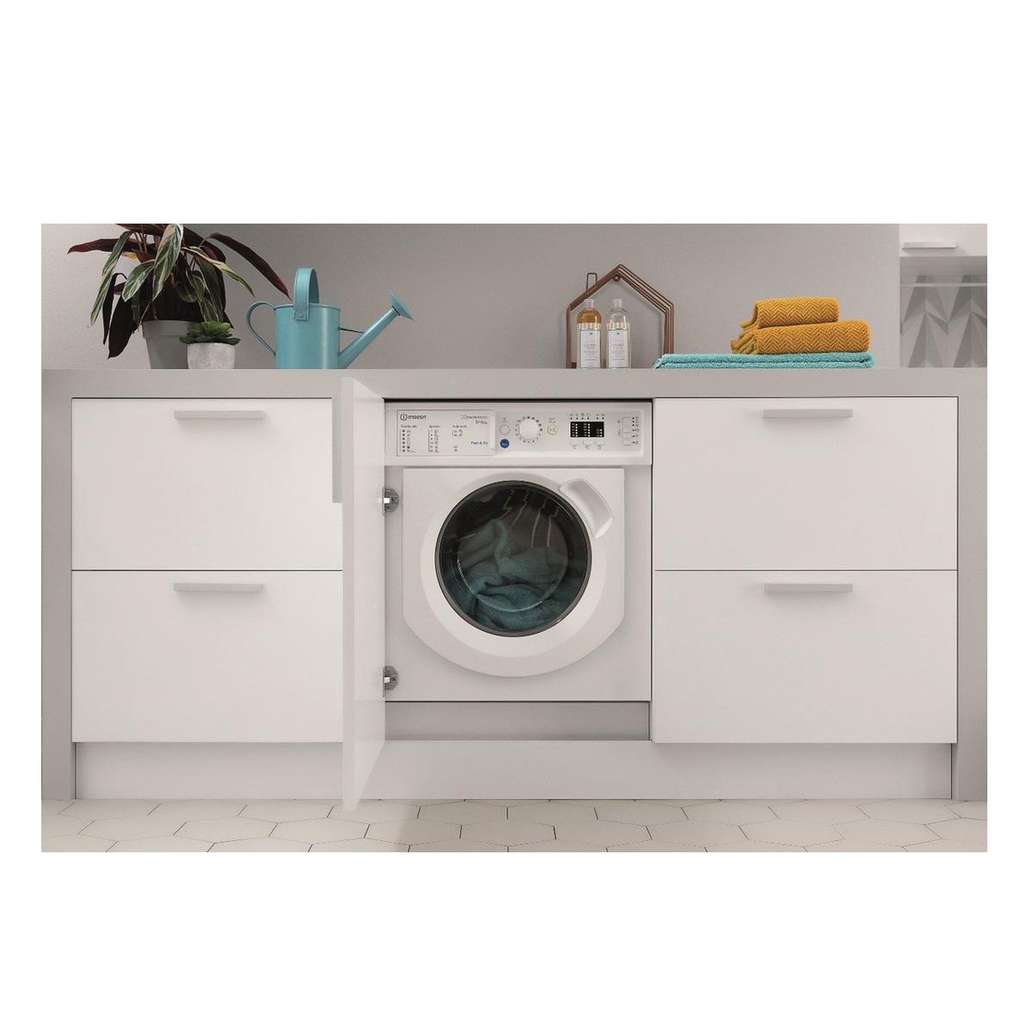 Voir la diapositive 5 : Indesit Lave-linge séchant intégrable 8/6kg 1400 tours/min tout intégrable - biwdil861485eu