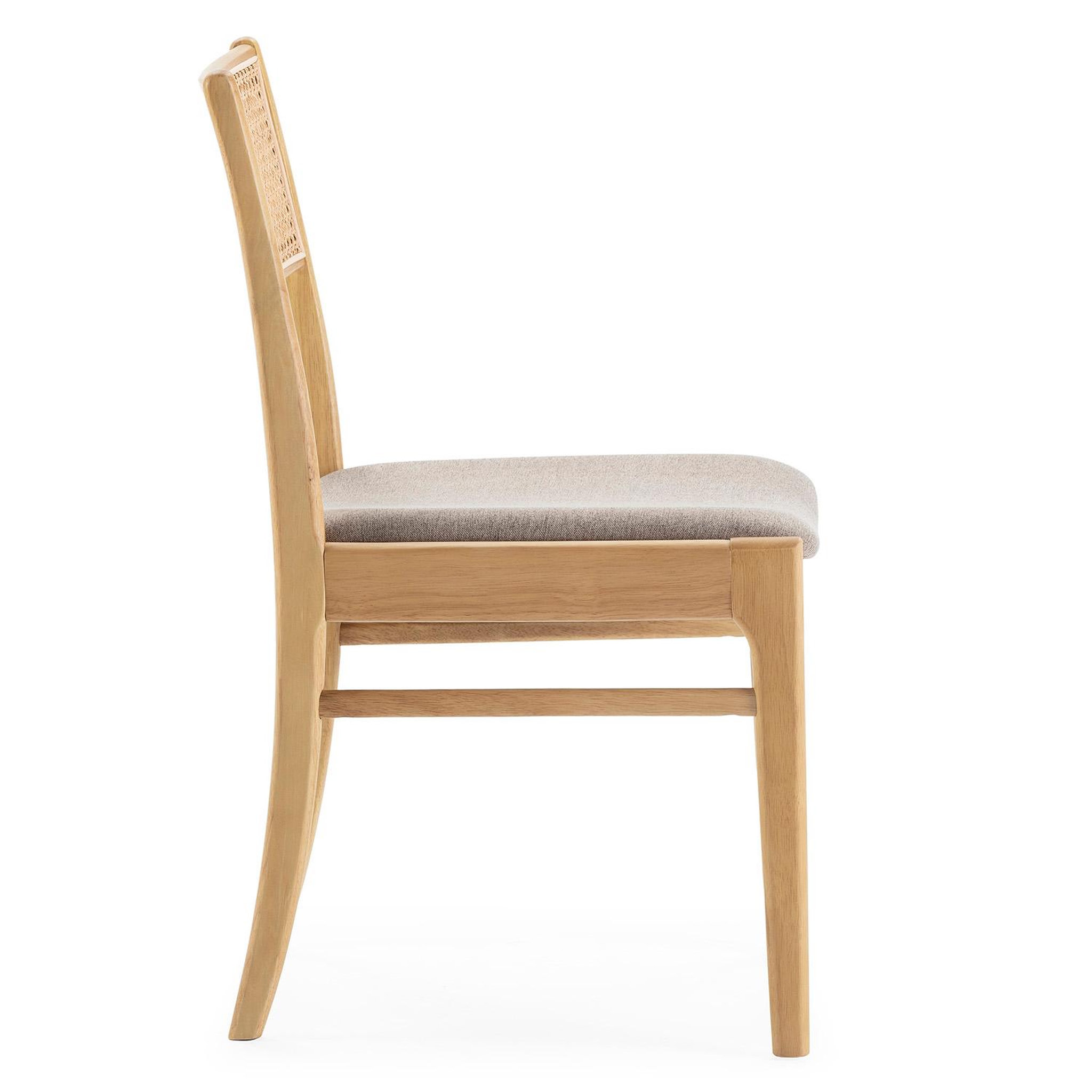 Voir la diapositive 4 : VS VENTA-STOCK Pack de 2 chaises Vilma Couleur Chêne, Bois Massif et Rotin Naturel