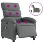 Voir la diapositive 2 : VIDAXL Fauteuil inclinable de massage electrique gris fonce tissu