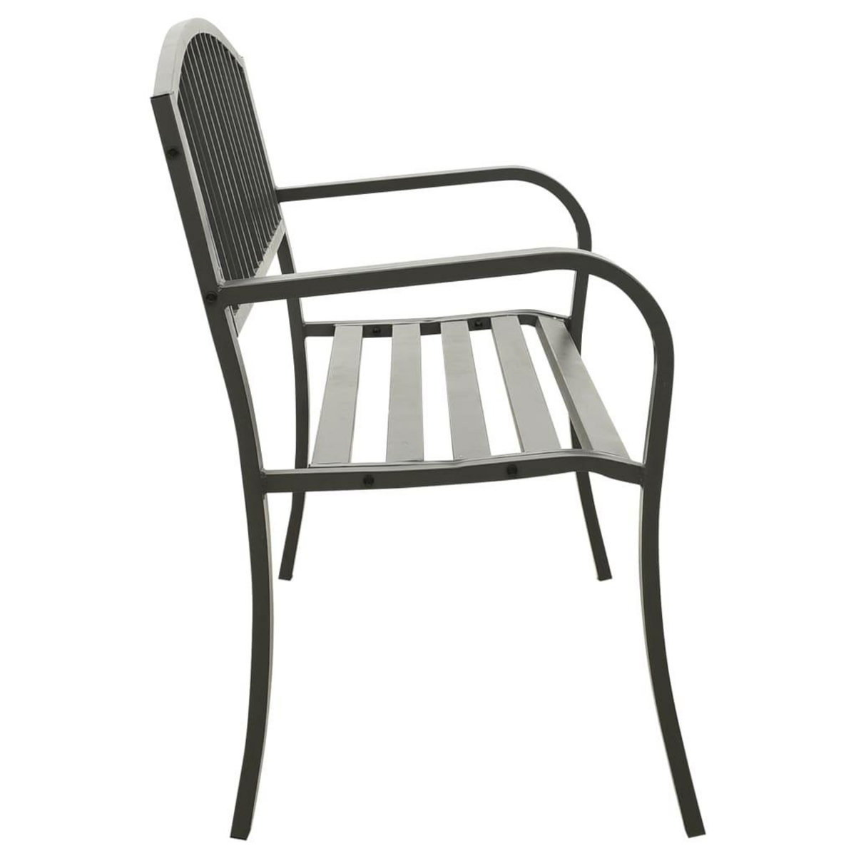 VIDAXL Banc de jardin 125 cm acier gris
