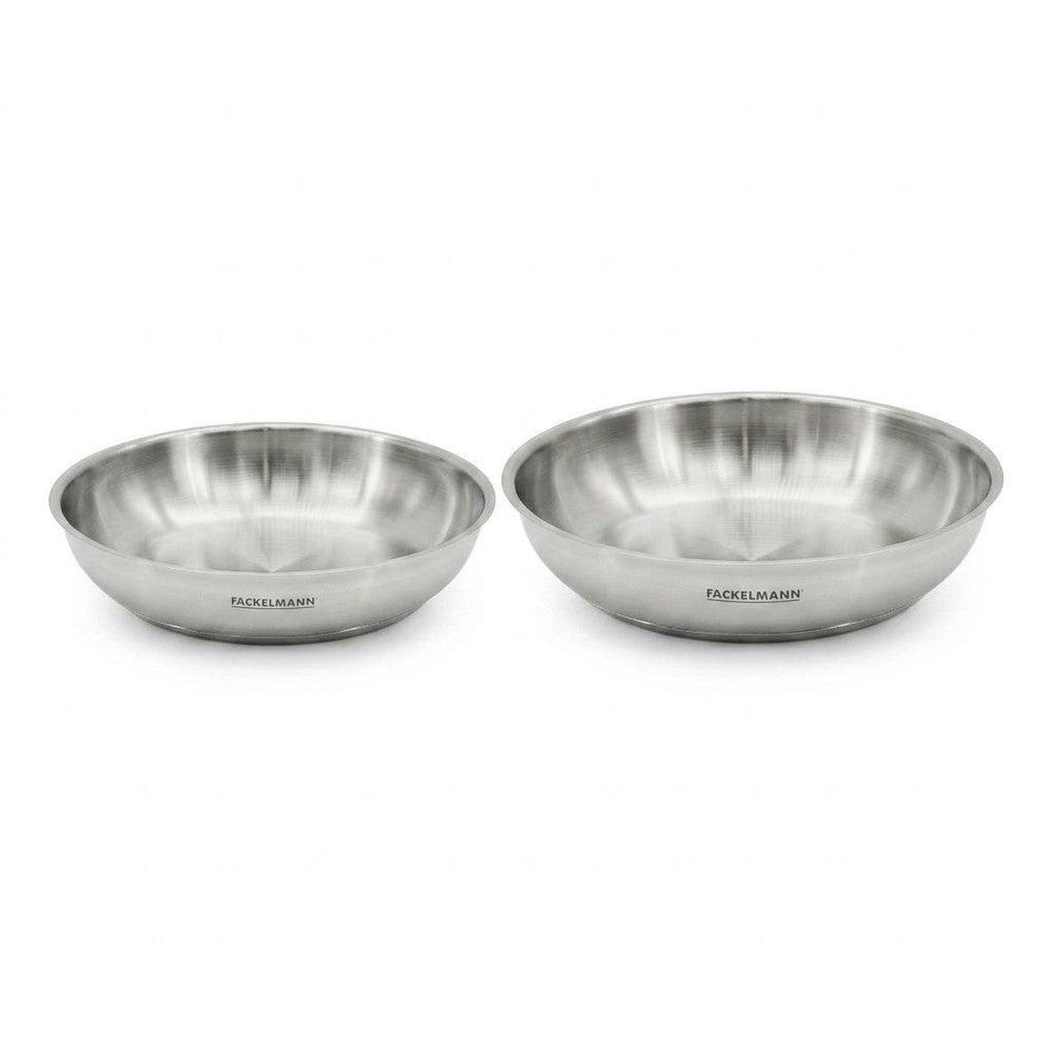 Fackelmann Lot de 2 poêles en inox 24 cm et 28 cm fackelmann inogrip