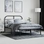 Voir la diapositive 4 : VIDAXL Cadre de lit metal sans matelas avec tete de lit noir 120x190cm