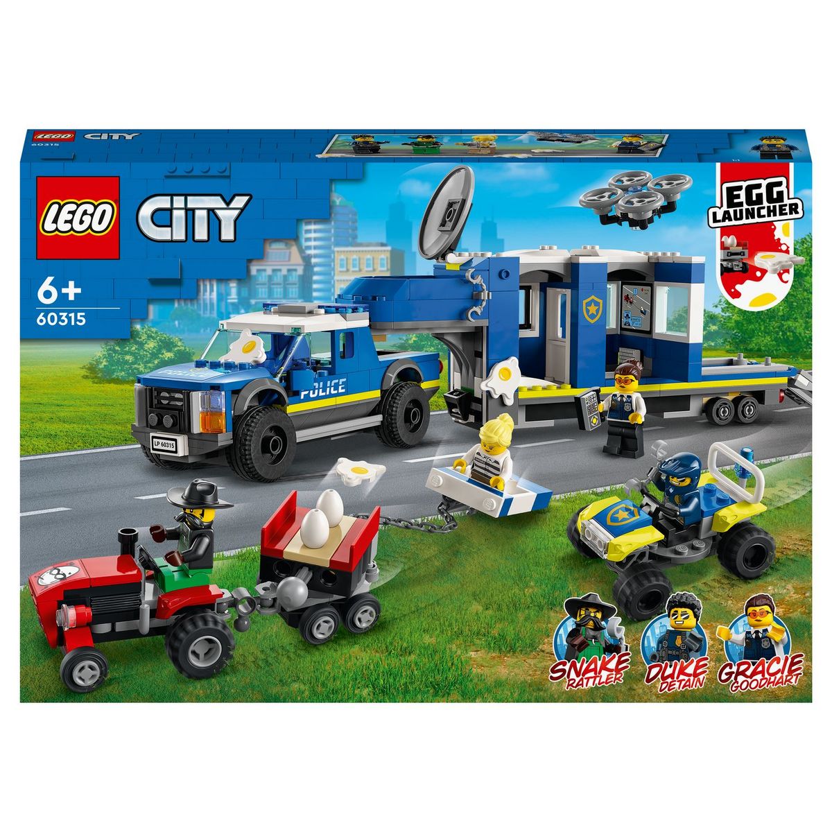 LEGO City 60315 - Le Camion de Commandement Mobile de la Police, Cadeau Garcons, Filles 6 Ans