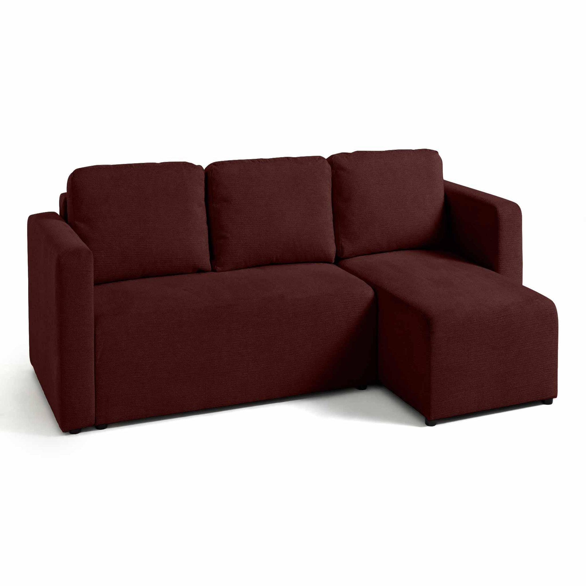 Voir la diapositive 3 : BEST MOBILIER Canopy - canapé d'angle réversible - 4 places - convertible avec coffre - en tissu texturé