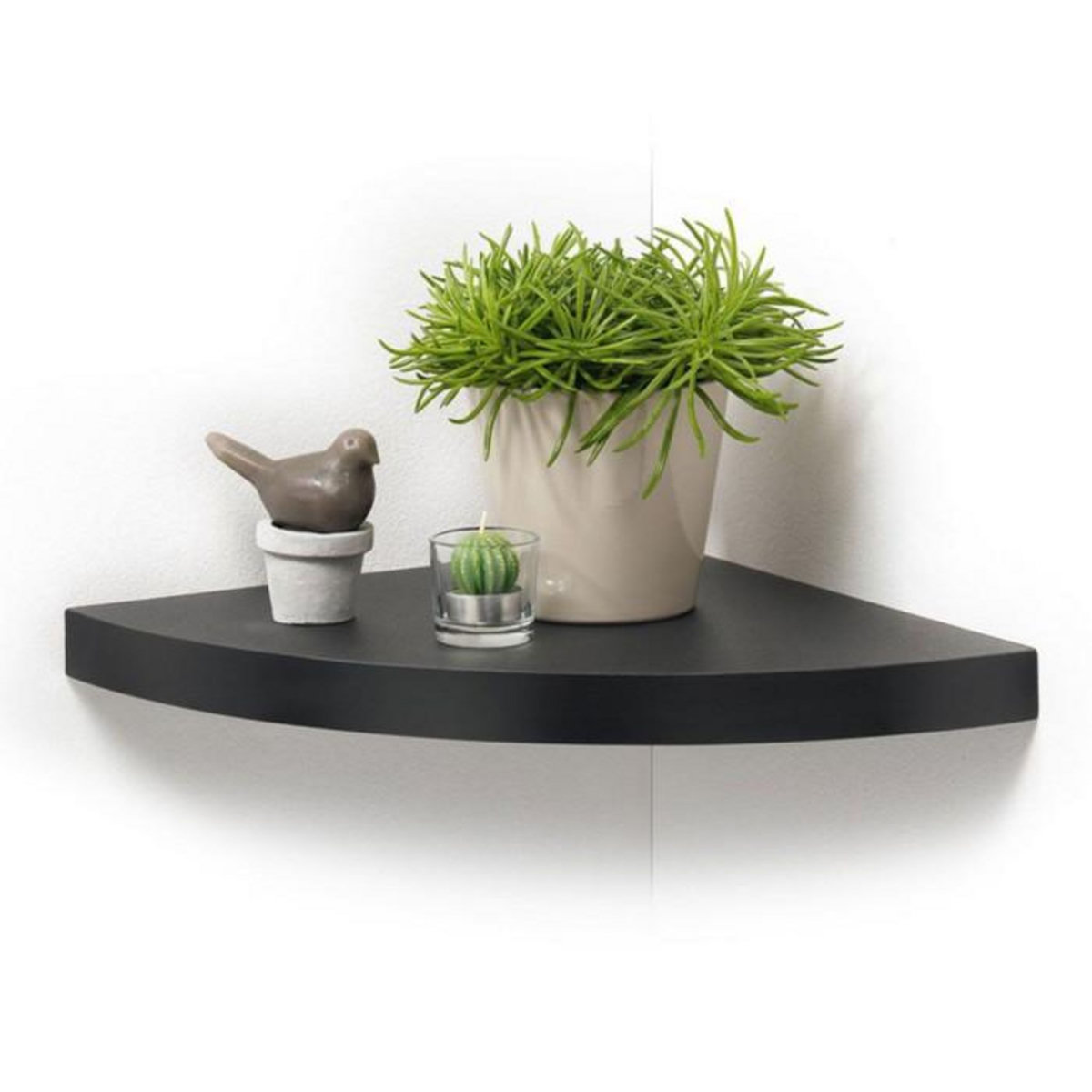 Paris Prix Étagère Murale d'Angle  Flottante  25cm Noir