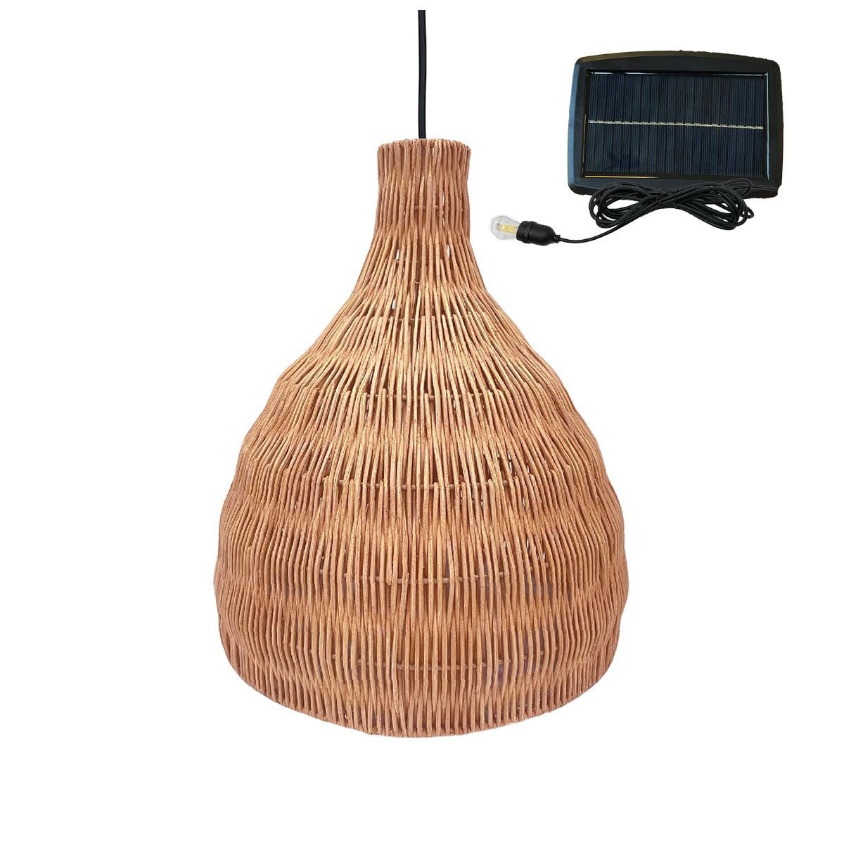 Lumisky Suspension solaire bohème BELLA Beige Herbe marine H38cm
