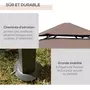 HOMCOM Pavillon abri tonnelle de jardin pour barbecue double toit 2 tablettes incluses tissu polyester acier 2,45 x 1,48 x 2,55 m chocolat