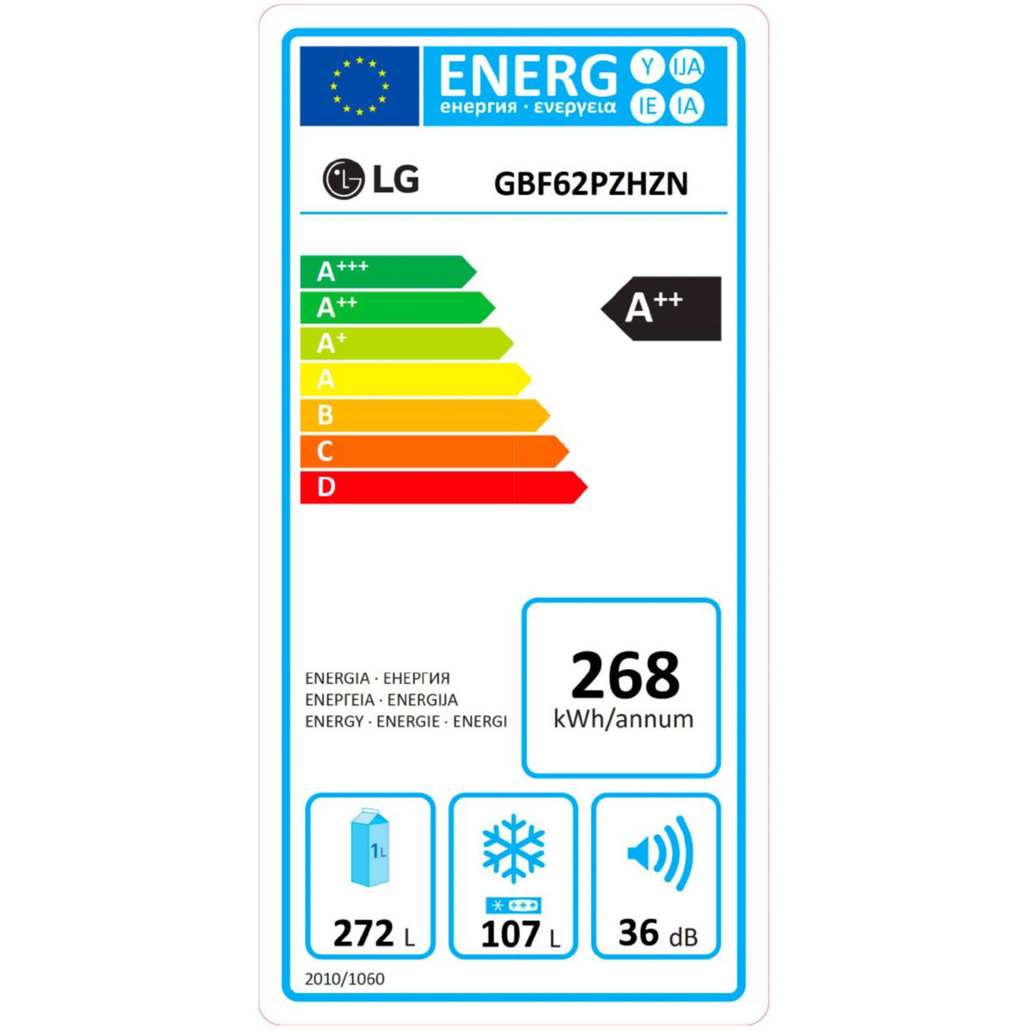 Voir la diapositive 3 : LG Réfrigérateur combiné GBF62PZHZN