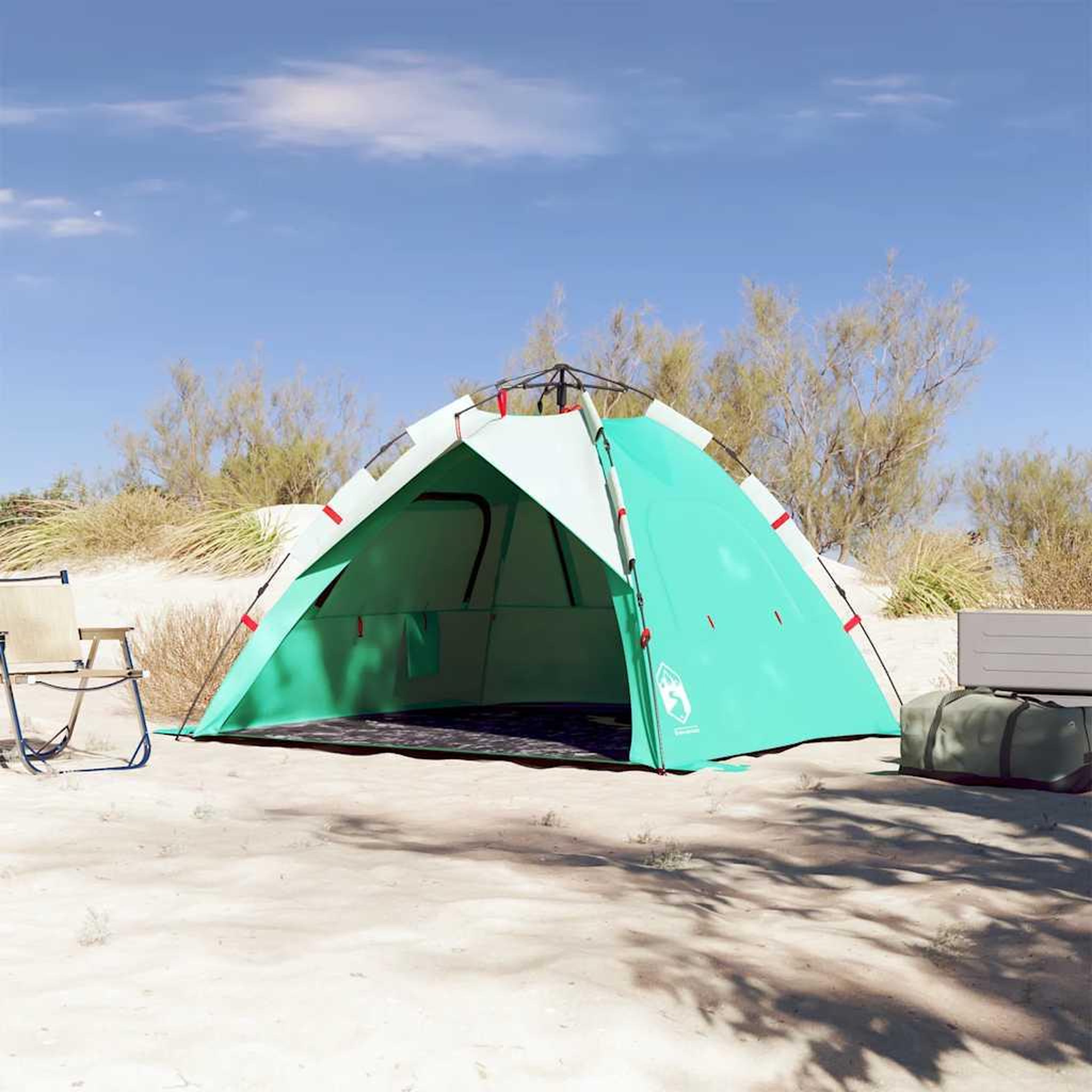 Voir la diapositive 3 : VIDAXL Tente de plage 3 personnes liberation rapide impermeable
