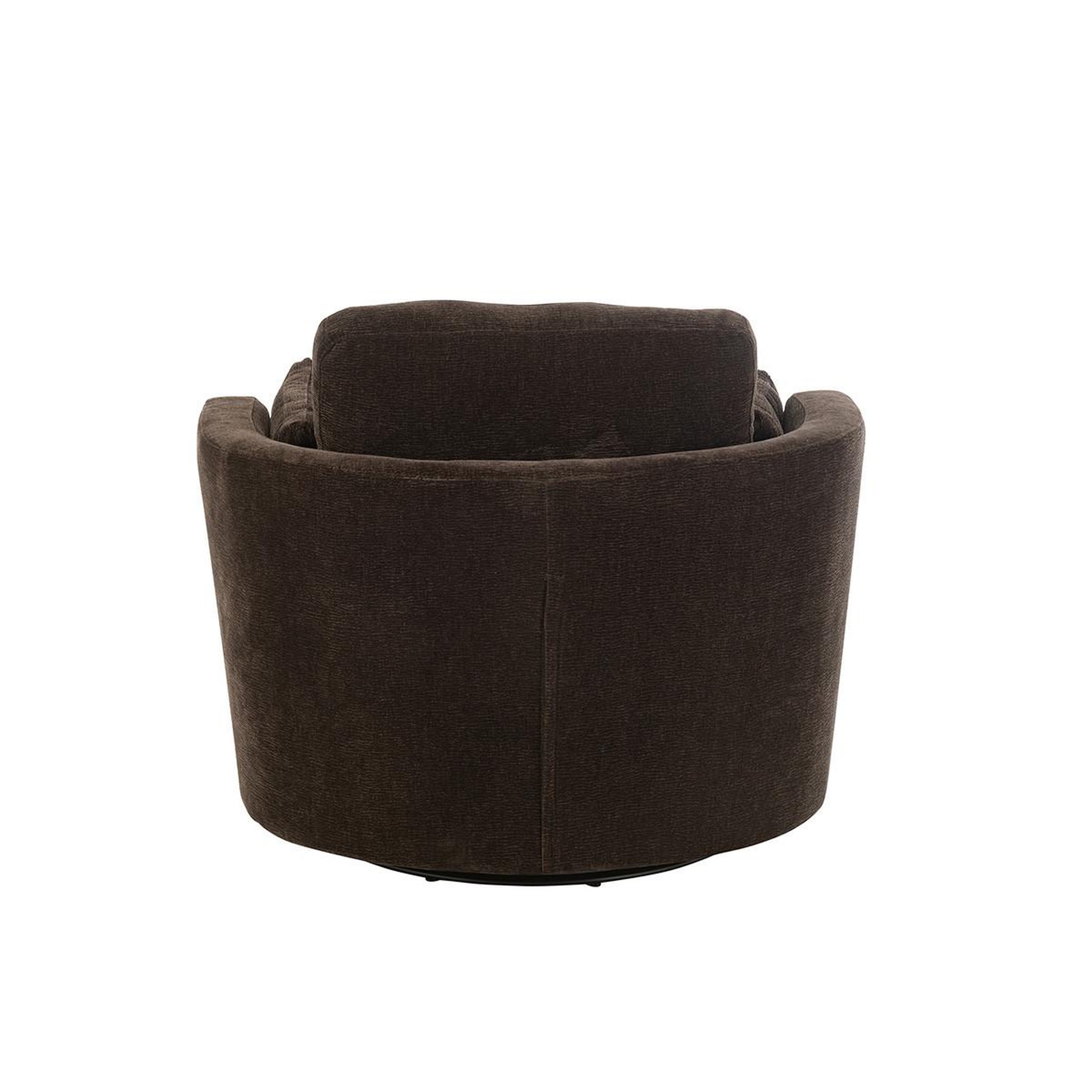Voir la diapositive 4 : J-LINE Fauteuil Pivotant  Swiv  109cm Marron Foncé