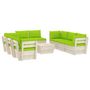 Voir la diapositive 2 : VIDAXL Salon de jardin palette 9 pcs avec coussins bois d'epicea
