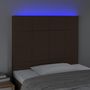 Voir la diapositive 3 : VIDAXL Tete de lit a LED Marron fonce 100x5x118/128 cm Tissu