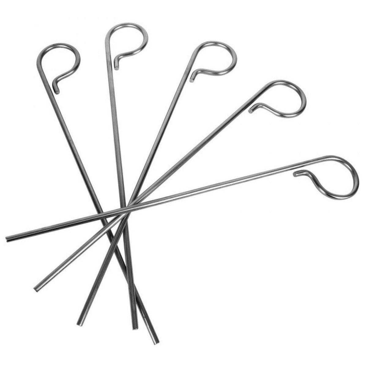 LINXOR Lot de 5 pitons fixes gazon en inox 29 cm
