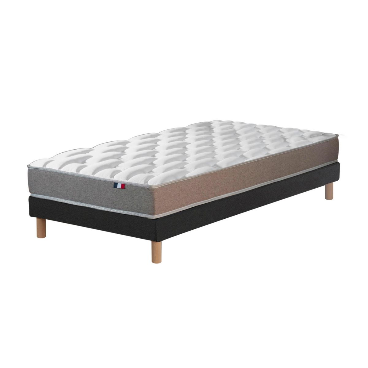 IDLITERIE Ensemble matelas mémoire de forme et mousse HR ZENITH avec sommier - confort français