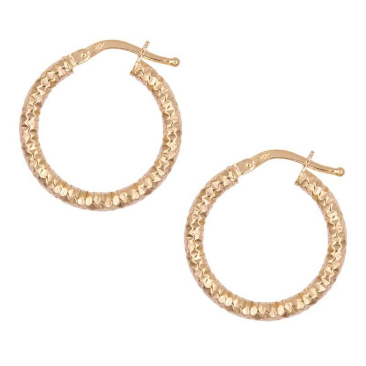 L'ATELIER D'AZUR Boucles d'Oreilles Créoles Or Jaune Facettées - Femme