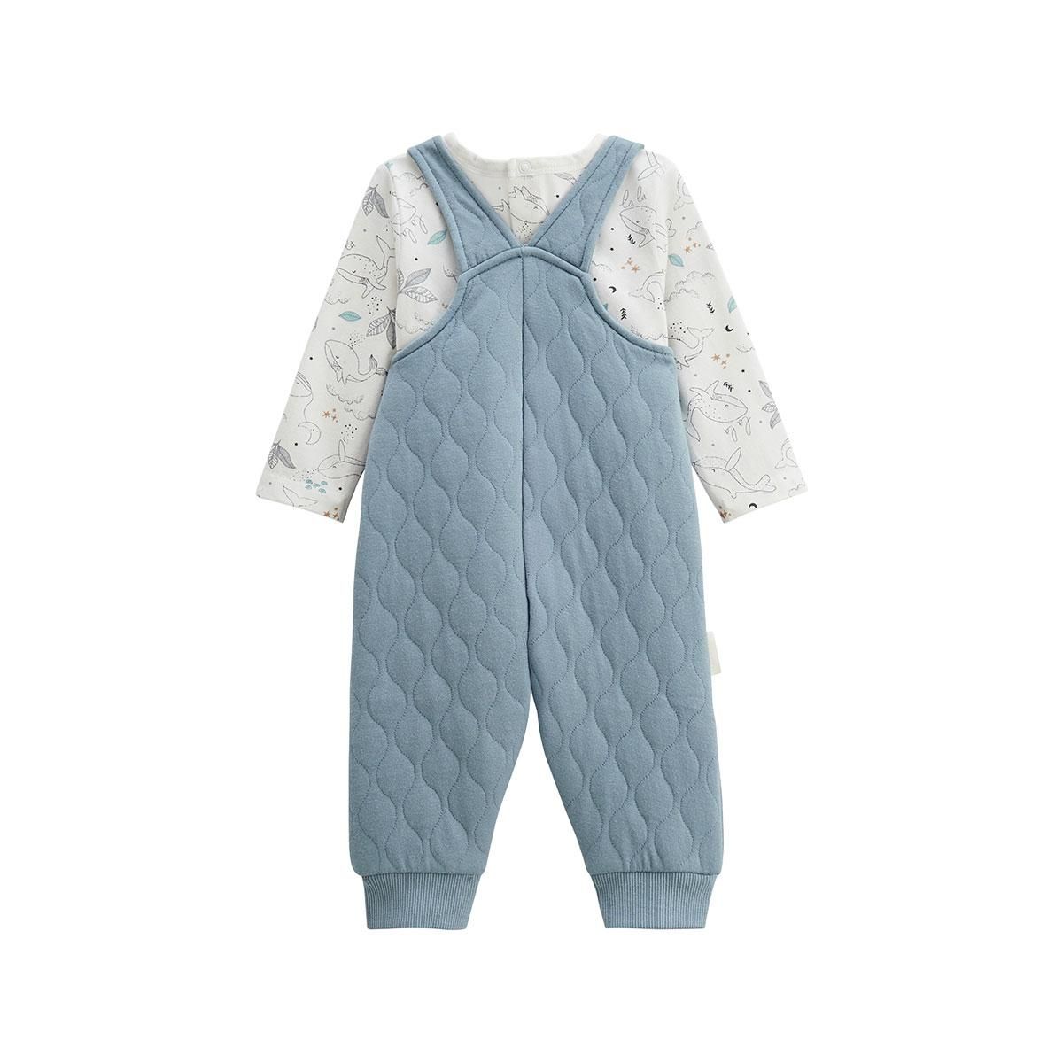 Petit Béguin Ensemble salopette bébé en coton matelassé et t-shirt Petite Balade