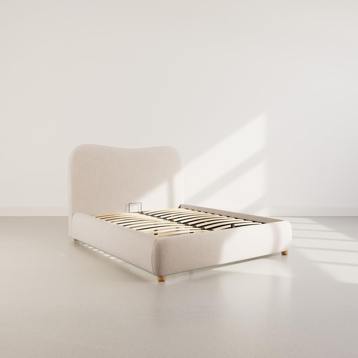 BEST MOBILIER Hugo - lit coffre - 160x200 cm - en velours texturé