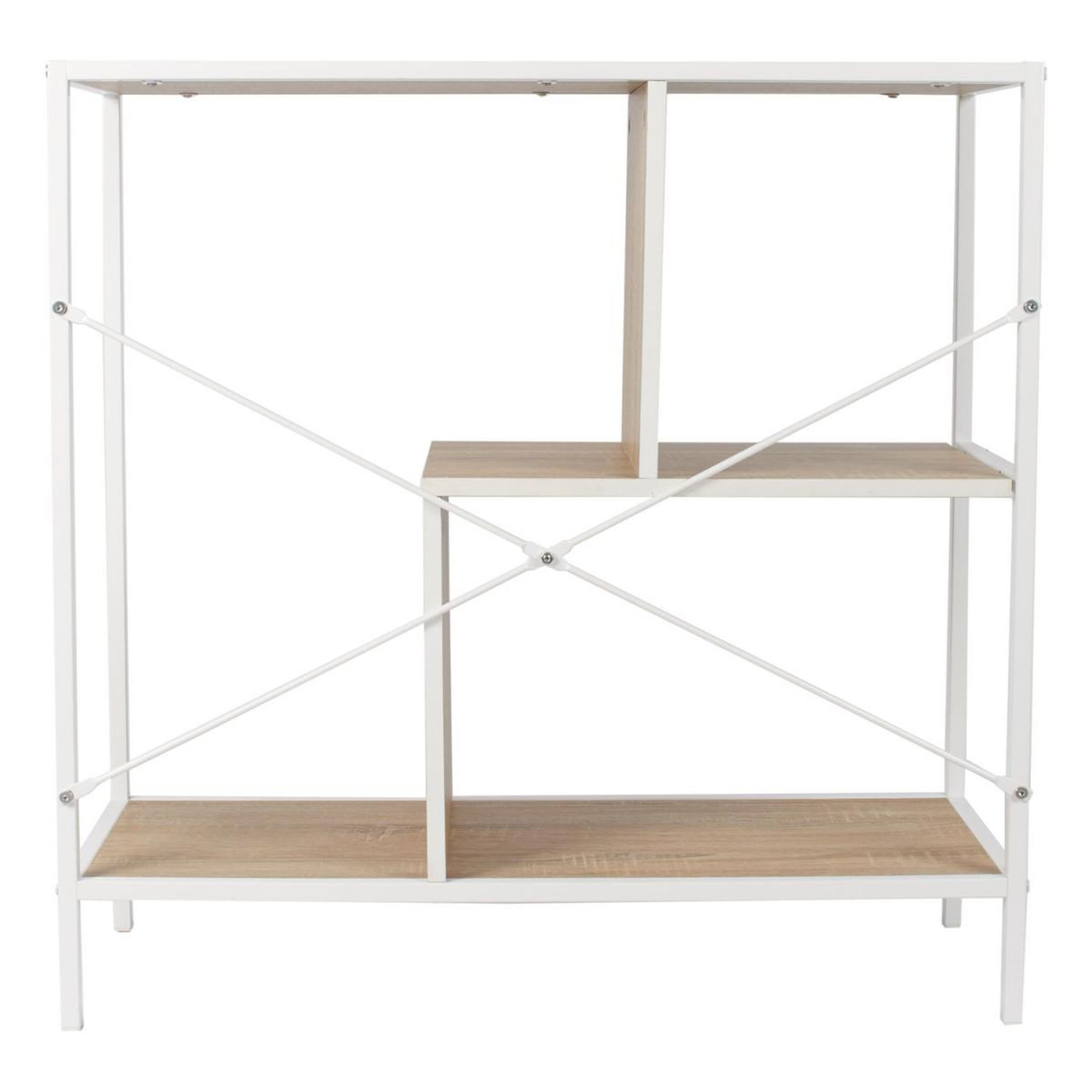Voir la diapositive 3 : The Home Deco Factory Étagère Design  Edison  80cm Naturel & Blanc