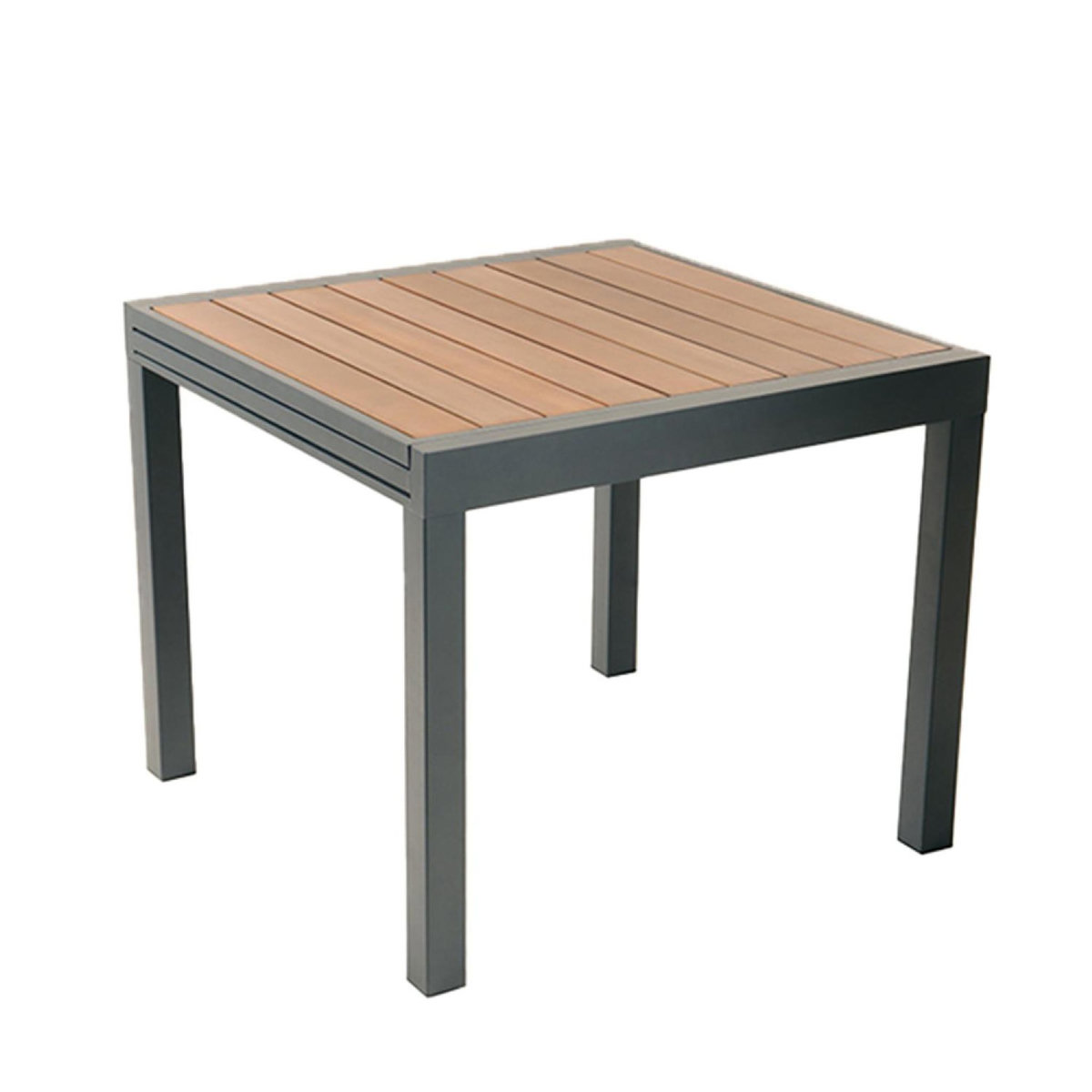 CONCEPT USINE Table de jardin extensible 180 cm en aluminium et bois d'eucalyptus NIDO