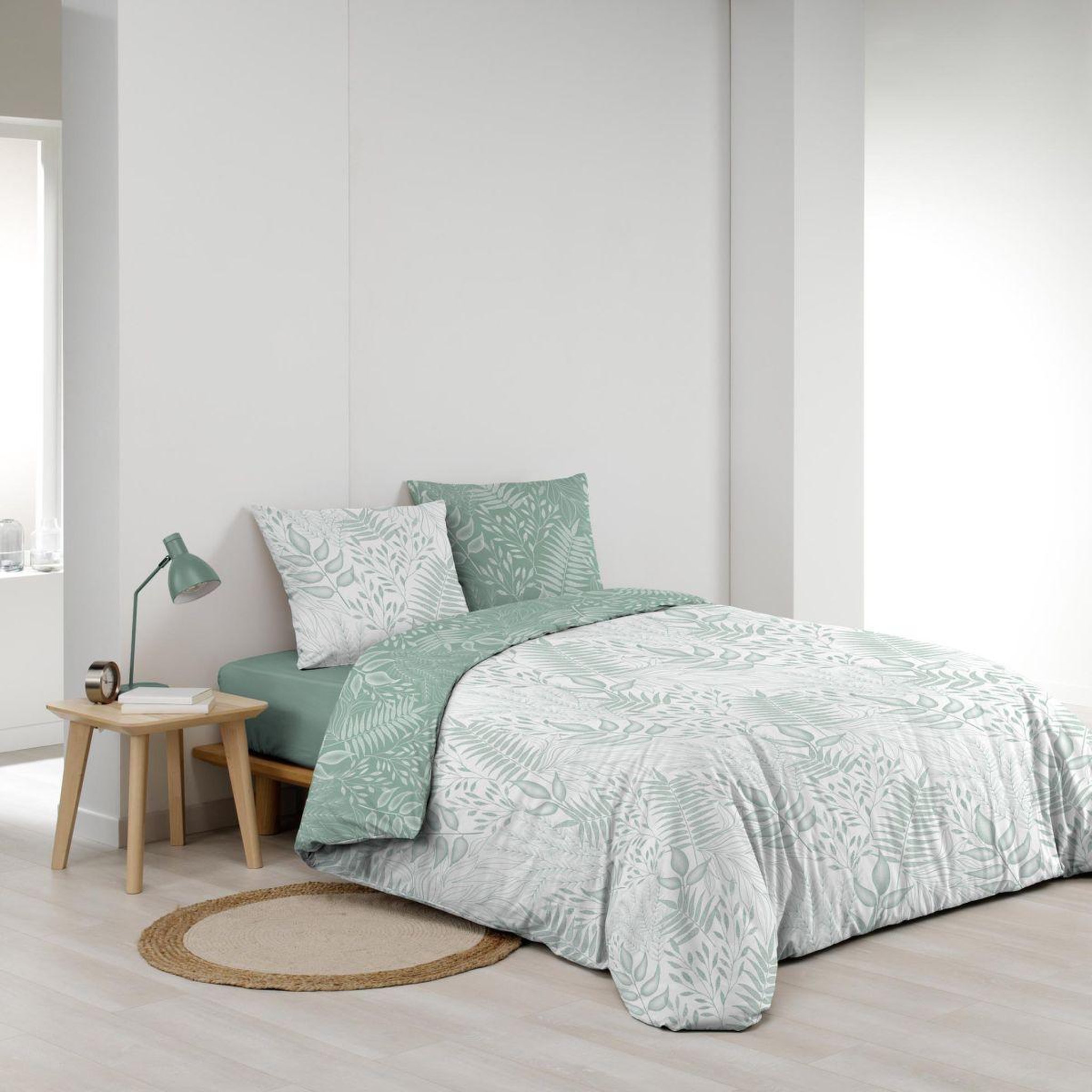 Voir la diapositive 2 : Douceur d'Intérieur Parure de lit 3 pièces  cassia  240x220cm sauge