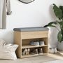 Voir la diapositive 3 : VIDAXL Banc a chaussures chene sonoma 62x32x50 cm bois d'ingenierie