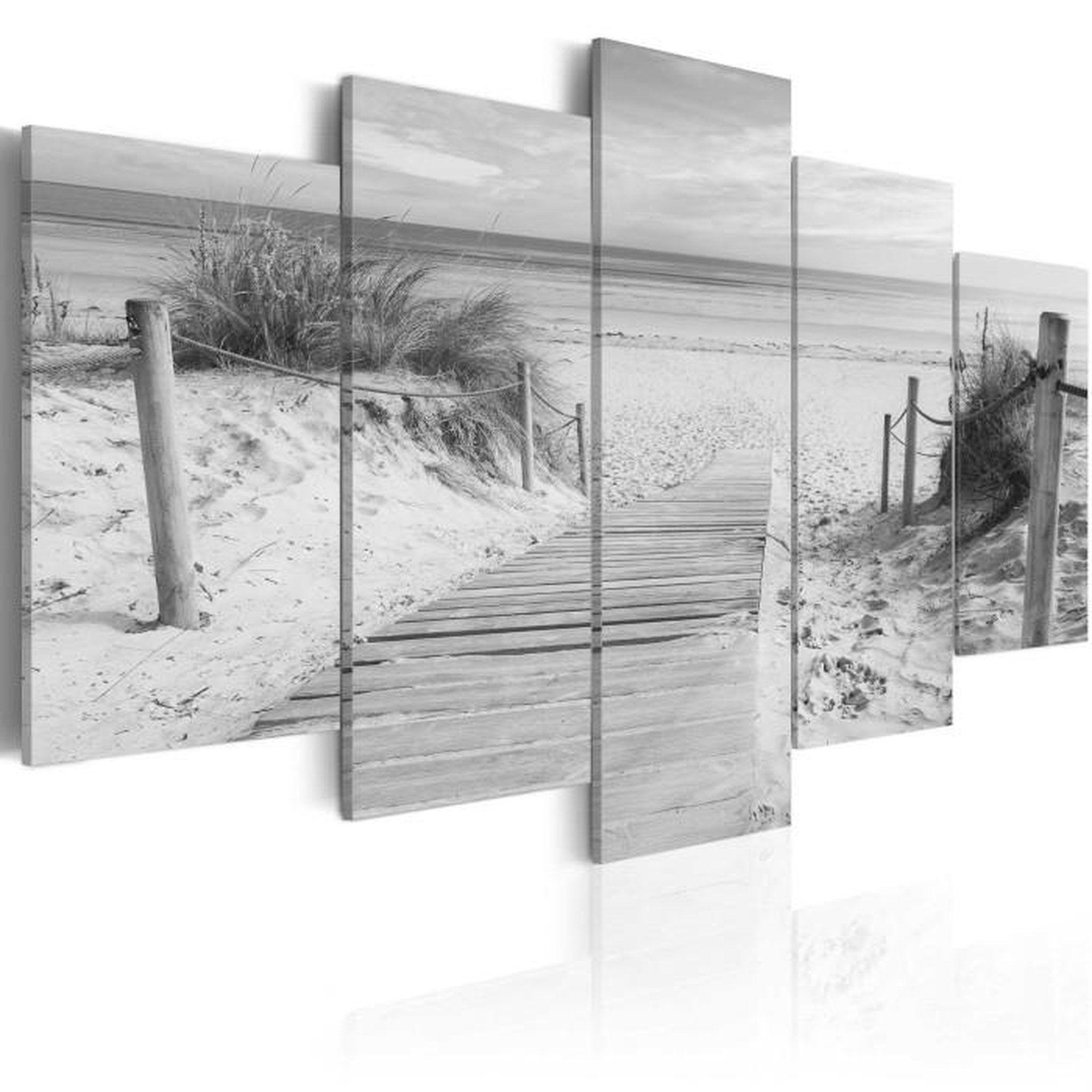 Paris Prix Tableau  Morning on the Beach Black & White. Coloris disponibles : Multicolore