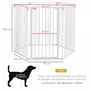 PAWHUT Barrière de sécurité parc enclos chien modulable pliable porte verrouillable intégrée 6 panneaux acier PP blanc