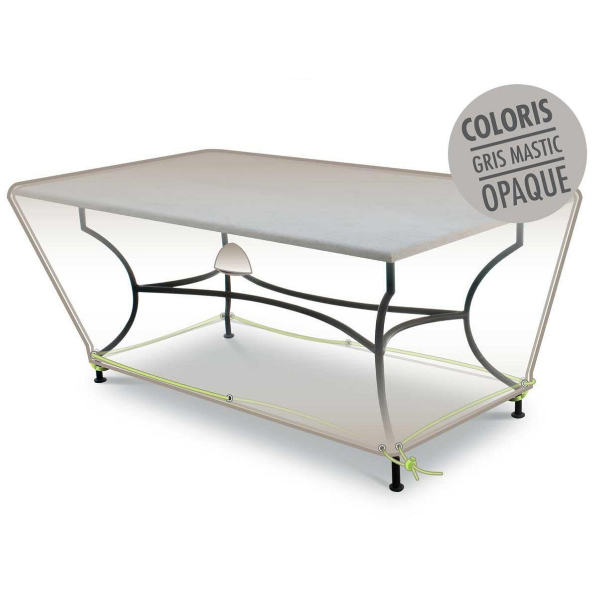 Jardiline Housse de protection Cover Line pour table rectangulaire 4-6 personnes - 160 x 90 x 50 cm