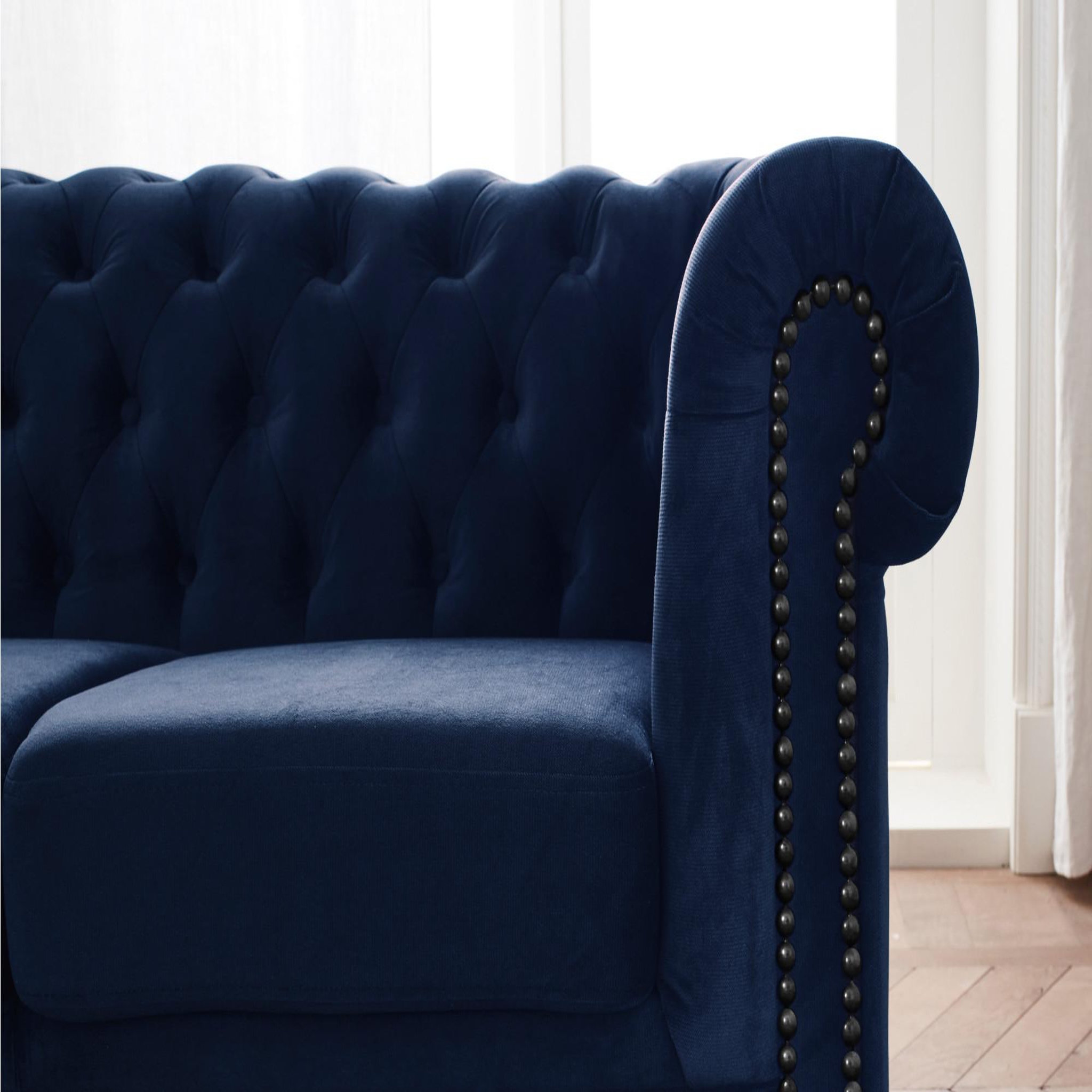 Voir la diapositive 3 : LISA DESIGN William - canapé chesterfield d'angle gauche - 4 places - en velours