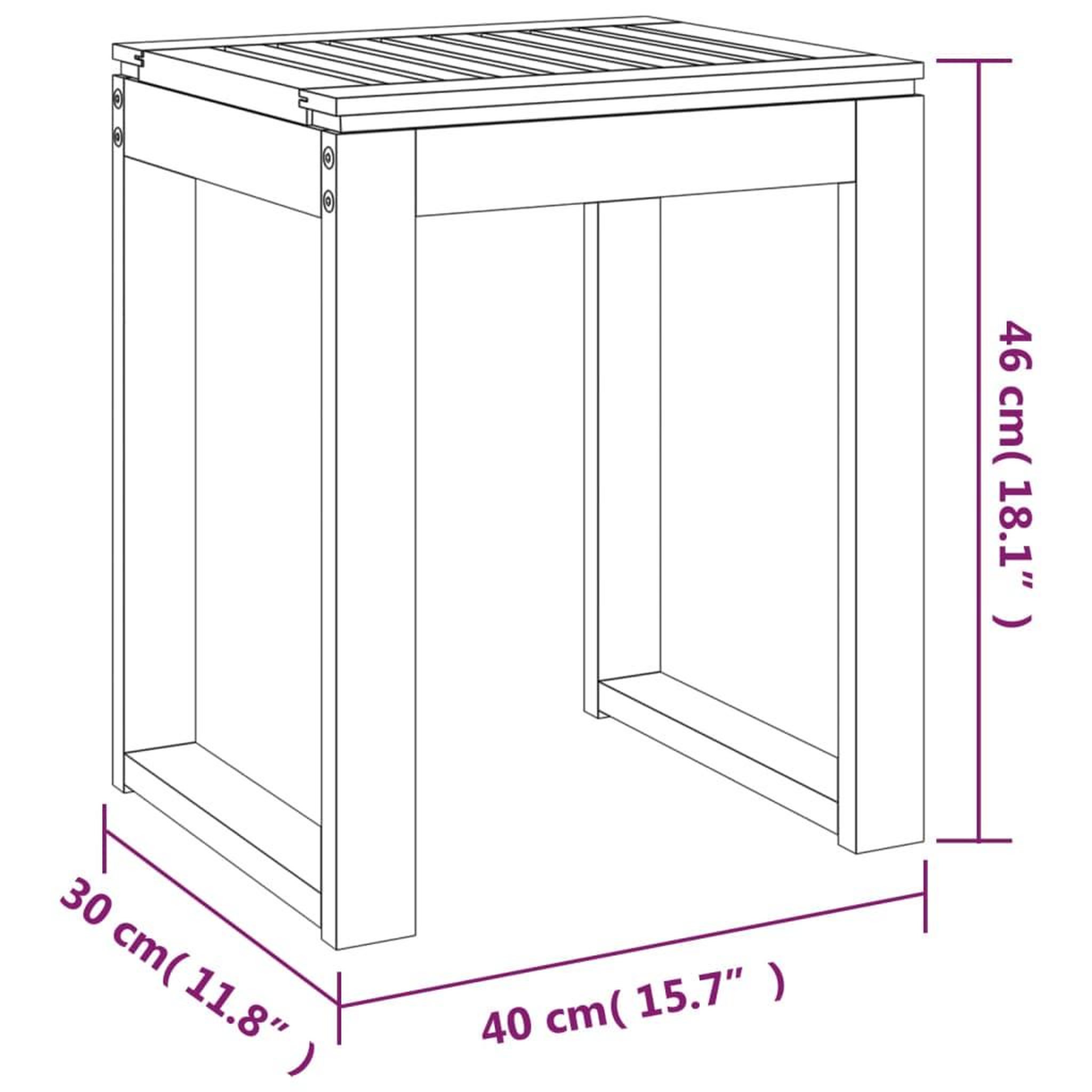 Voir la diapositive 6 : VIDAXL Tabouret de salle de bain 40x30x46 cm bois massif de noyer