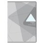 POUCE Cahier piqué 21x29,7 cm 96 pages petits carreaux 5x5 gris motif triangles