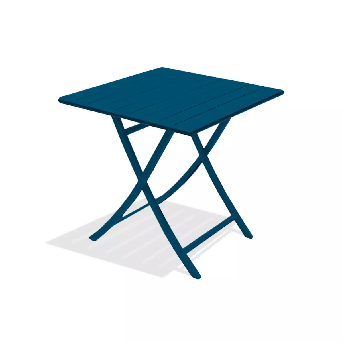 DCB GARDEN Table de jardin pliante 70x70cm aluminium bleu MARIUS