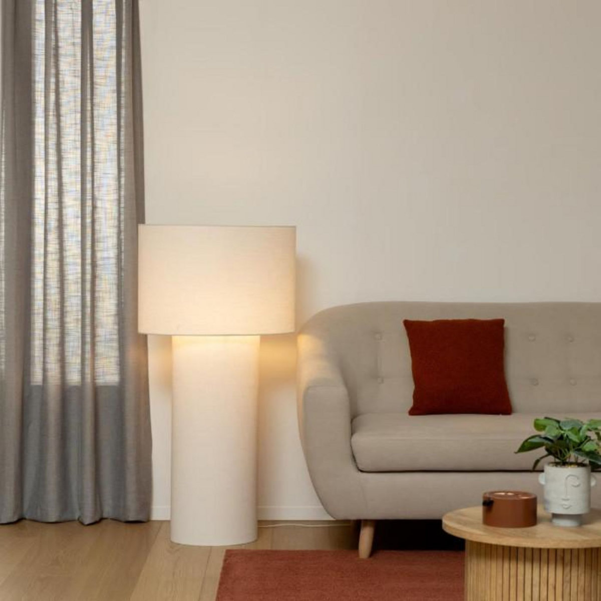 ATMOSPHERA Lampadaire en Tissu  Eira  115cm Blanc
