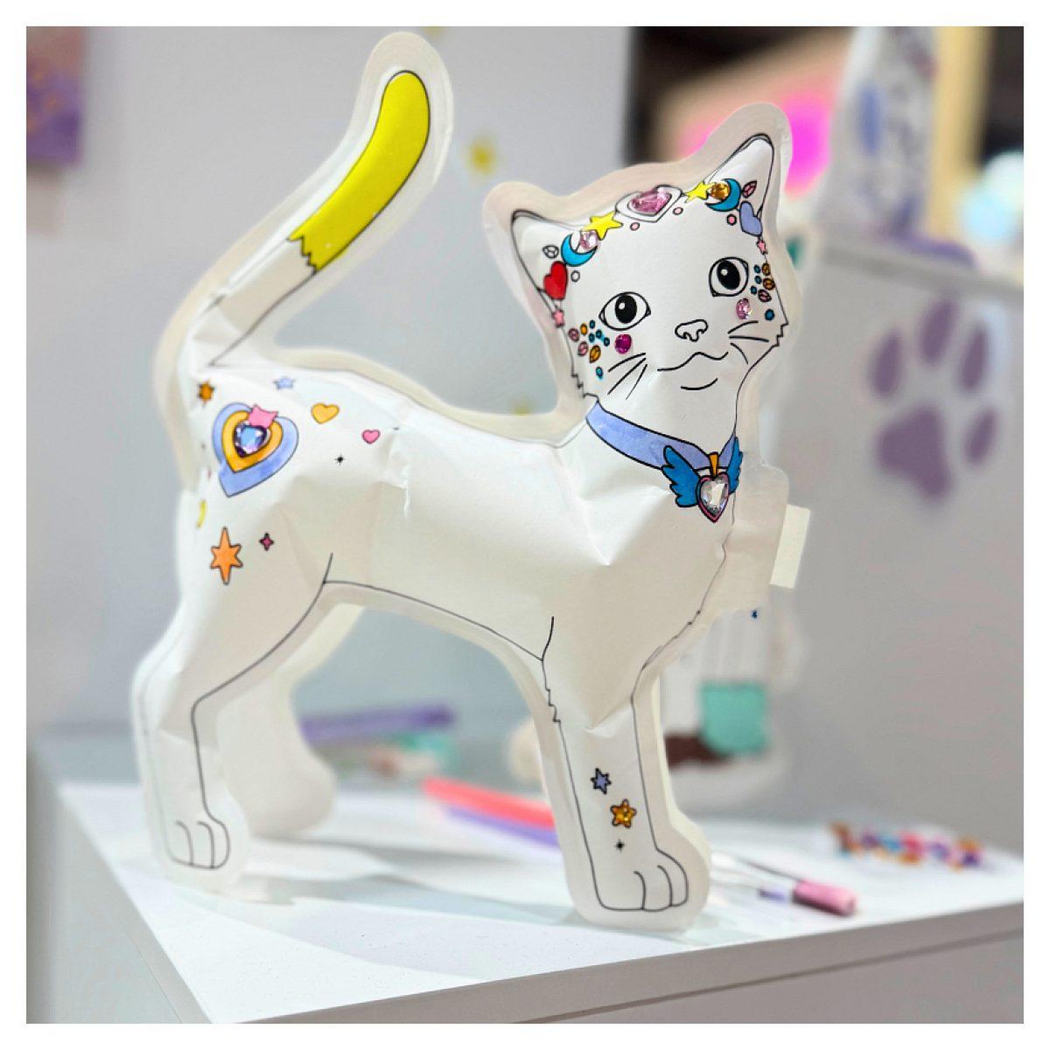 Voir la diapositive 2 : ARA CREATIVE Lot de 2 Coloriages gonflable  Cosmo cat