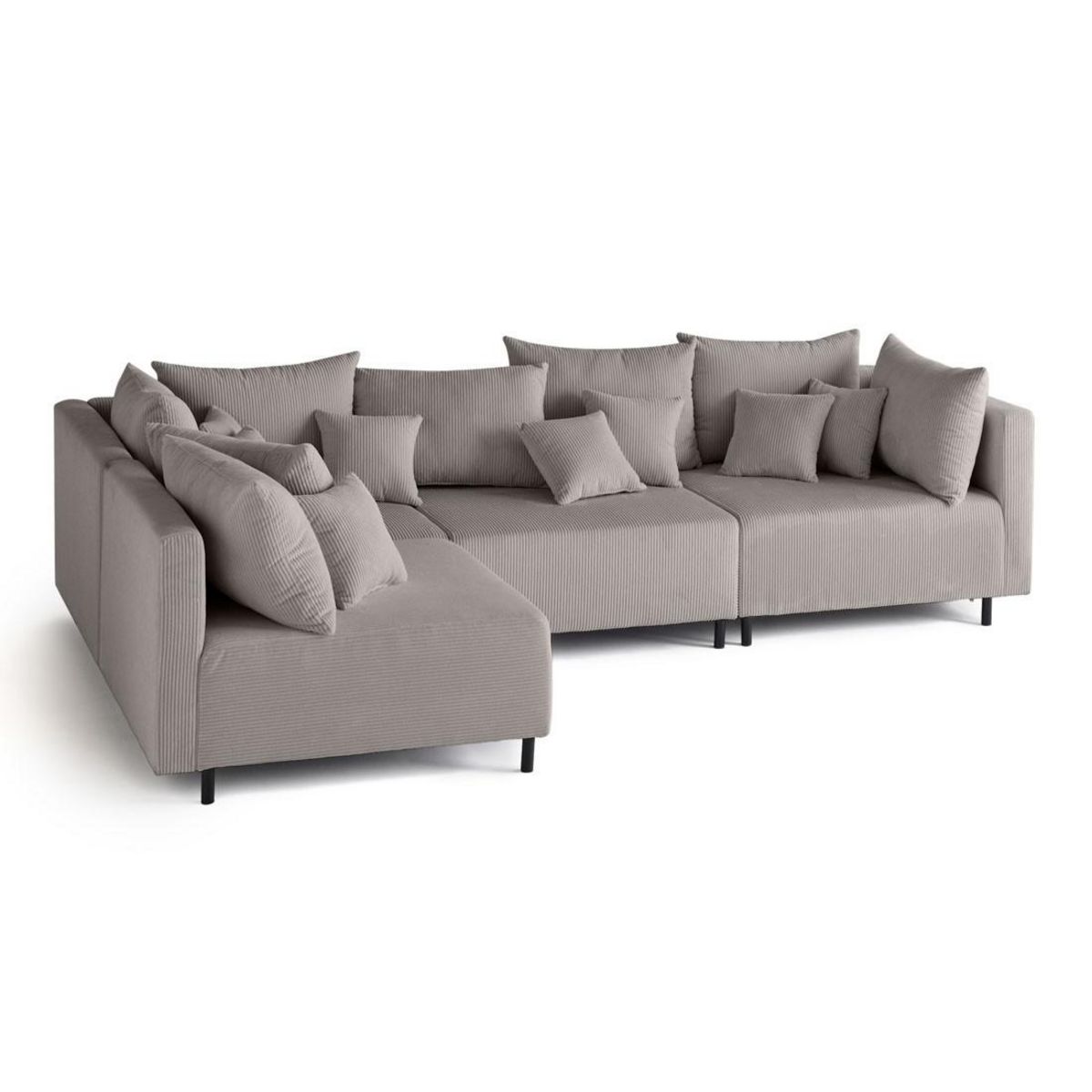 LISA DESIGN Edinburg - canapé modulable d'angle réversible 4 places - en velours côtelé