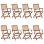 Voir la diapositive 2 : VIDAXL Chaises pliables de jardin lot de 8 avec coussins Bois d'acacia