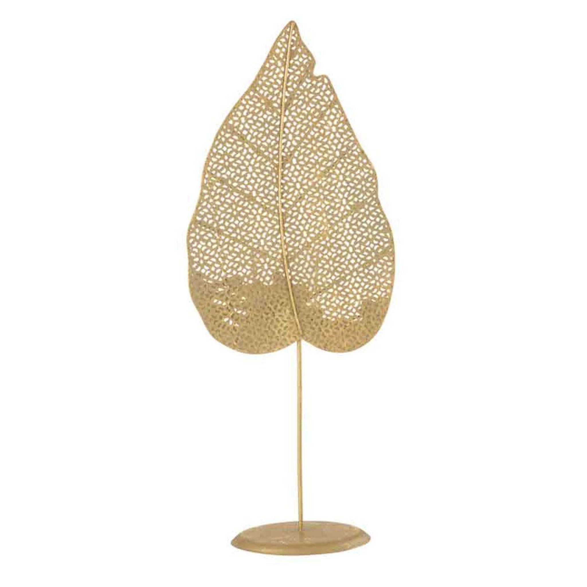 Voir la diapositive 2 : J-LINE Photophore sur pied  feuille métal  50cm or