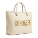 OZABI OZABI Sac de Plage Femme Jute Synthétique – Message Pailleté – Cordage. Coloris disponibles : Blanc, Violet, Rose, Jaune, Beige, Noir